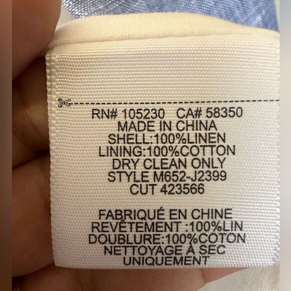 Joie Pernilla Linen Chambray Blazer One Button Jacket Size 10 - Picture 10 of 10